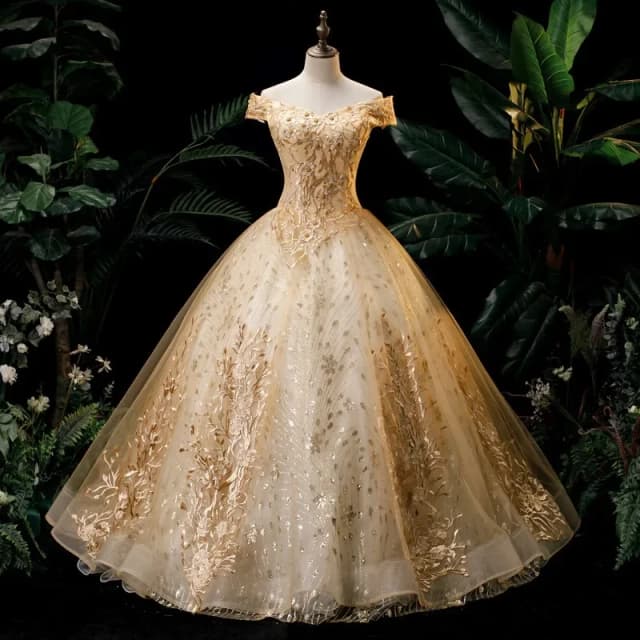 High Quality Women's Luxury Wedding Dress Dress Fashion One Collar Long Puff Skirt European and American Women's Wear 2026