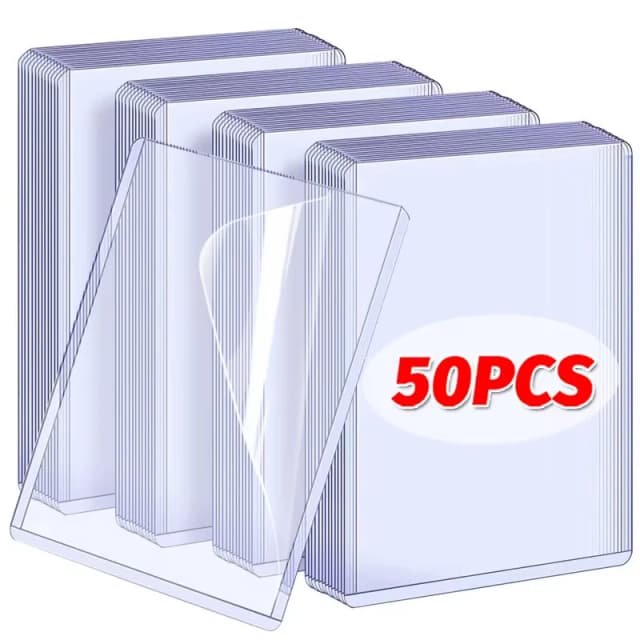 1/25/50Pcs Transparent Korean Kpop Card Sleeve with Protective Film Clear Card Holder Idol Photo Game Card Holders Cover
