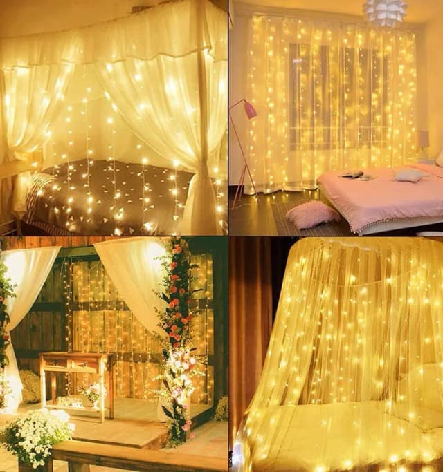 8 Modes Window String Lights Wedding Party Christmas Decoration Curtain Lights Bedroom Home USB Remote Festoon Led Fairy Light