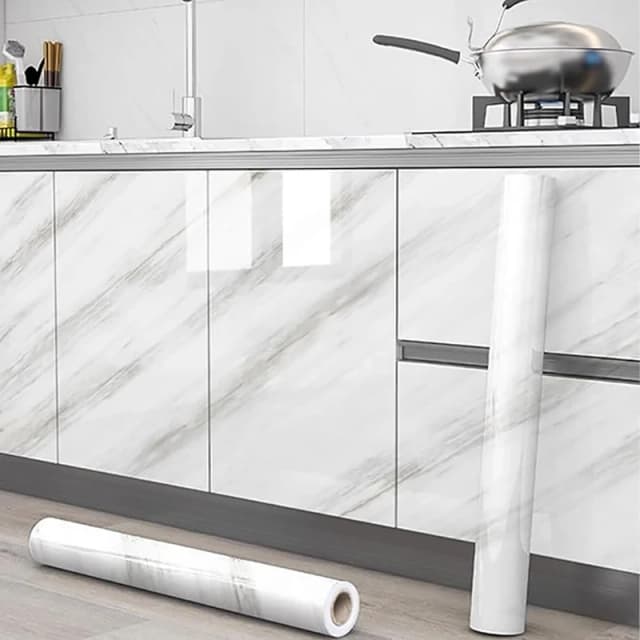 Kitchen Pearlescent Film Waterproof Wallpaper PVC Room DIY Self-adhesive Wall Stickers Wardrobe Kitchen Furniture Wall Stickers