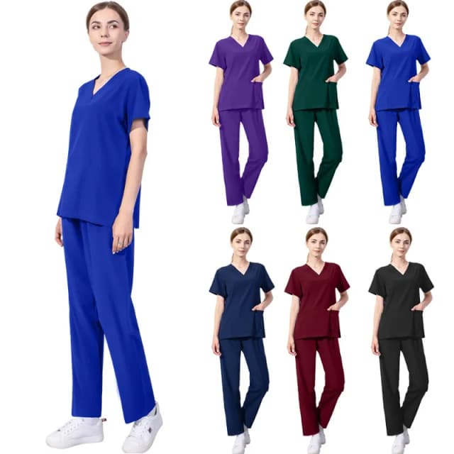 Spa Doctor Nursing Tunic Suit Surgical Uniforms Woman Scrub Set Medical Nurse Beauty Salon Workwear Clinical Scrubs Top + Pant