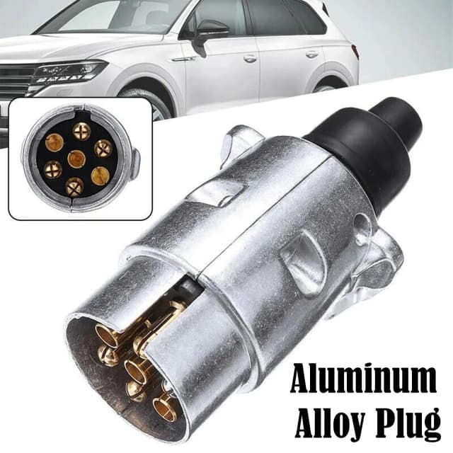 7 Pin Aluminium Alloy Plug Trailer Truck Towing Electrics Durable 12V Connector EU Plug Professional Replacement For Truck
