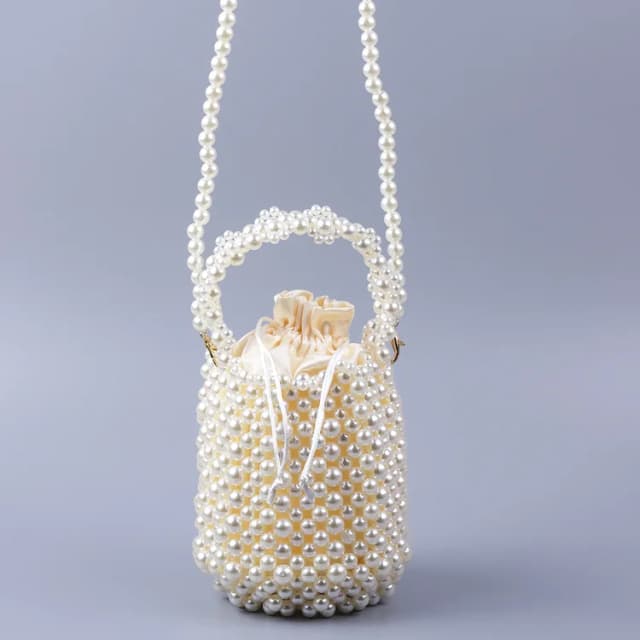 Handmade Beaded Woven Round Bracelet Bag 2026 New Color Pearl Bag Fashion Messenger Shoulder Handbag Female Designer Handbag