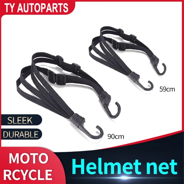 SEAMETAL Motorcycle Back Seat Helmet Strips Elastic Rope Motorcycle Helmet Fixed Strap Adjustment Fix Rope Goods Strap 60cm/90cm