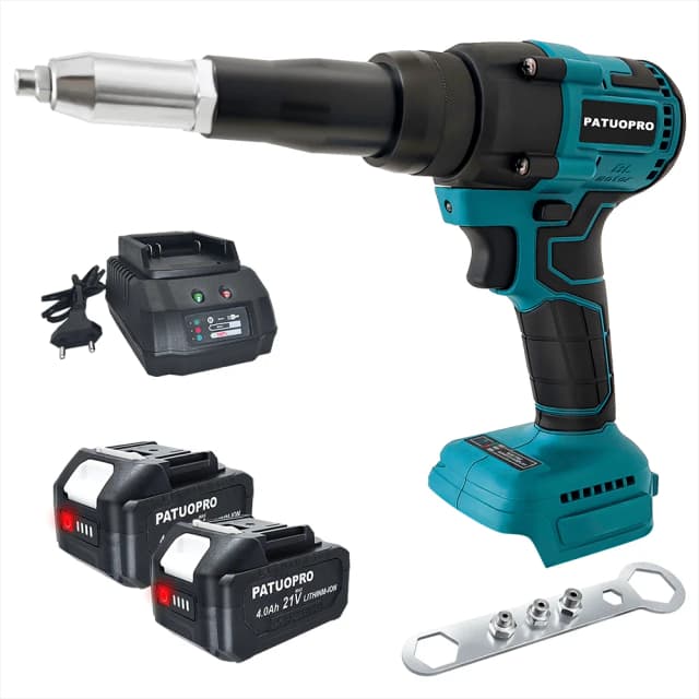 PATUOPRO Brushless Electric Riveter Gun Cordless 5.0mm Household Power Tools Screwdriver With LED Light For Makita 18V Battery