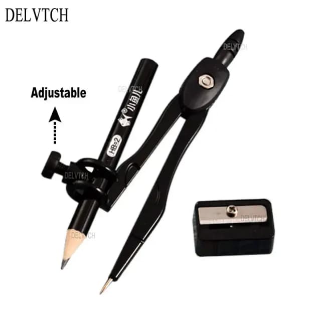 3Pcs Set Metal Compasses With Pencil Sharpener For Art Design Drawing Office School Student Exam Math Geometry Drafting Supplies