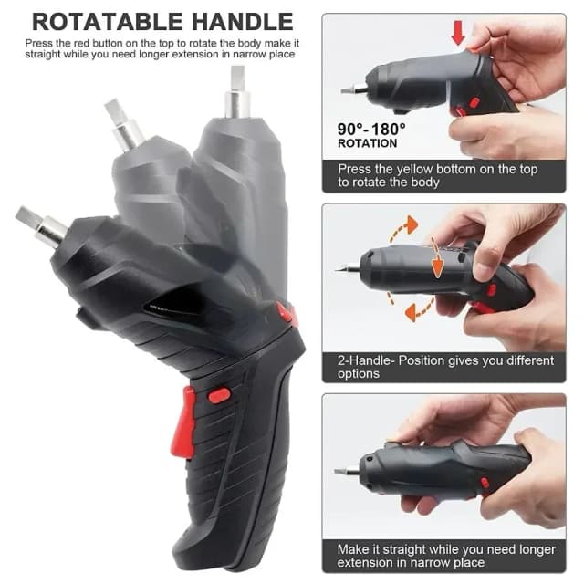 47pcs/2pcs Electric Screwdriver Cordless Electric Kit Household  Electric Drill Driver Front LED Light Easy For Small Home Tools
