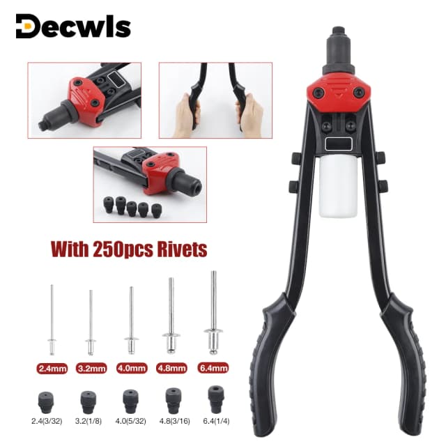 Manual Rivet Gun, Cordless Professional Pull Gun, High Lever More Labor-saving, Tightening and Riveting of Metal Sheet and Pipe