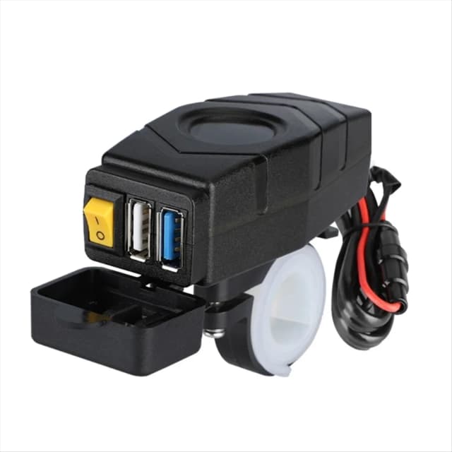 C1FB 20-80V E-Bike Handlebar USB Charger 24V 36V 48V 60V QC3.0 Quick Charger Adapter(Red Light)