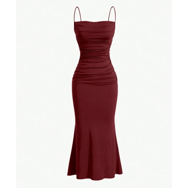 Mia Muse Women's Party Dresses Maxi Spaghetti Strap Elegant Slim Evening Wedding Guest Multi-Color Summer Milkmaid Dresses