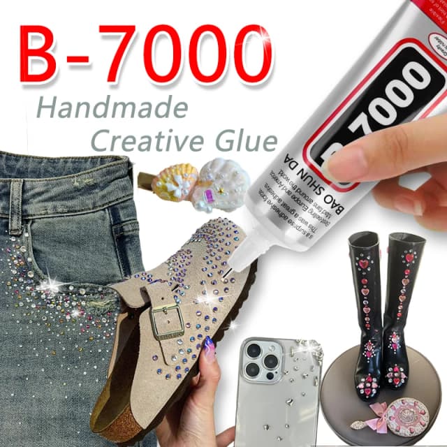 B7000 Glue, mobile phone screen glue, suitable for jewellery, house building models, dried flowers, wooden frames, fabrics, cardboard, woolen materials, universal crafts creative soft glue, anti-clogging design , 110ml
