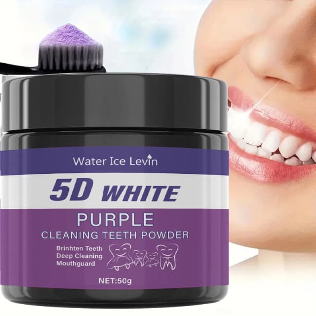 Water Ice Levin Purple Brightening Toothpowder: For a Deep 5D White Clean and Revitalizing Freshness.