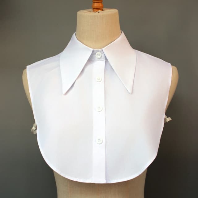 1 Unisex Cotton-Blend Big Lapel Detachable Shirt-Style Collar – New Professional Design, All-Season Layering Accessory