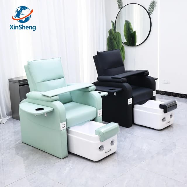 XinSheng Foot Bath Nail Chair Pedicure Chairs Salon SPA Foot Massage Manicure Furniture Sofa Material with Back Electric Lift