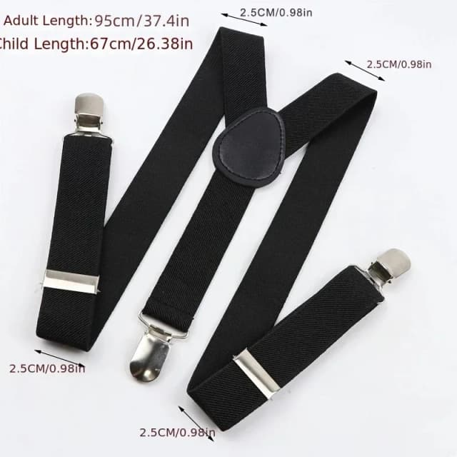 Men's Heavy Duty Suspenders High Elastic Adjustable Braces with 3 Strong Clips for Pants Holder Ideal for Wedding Wear