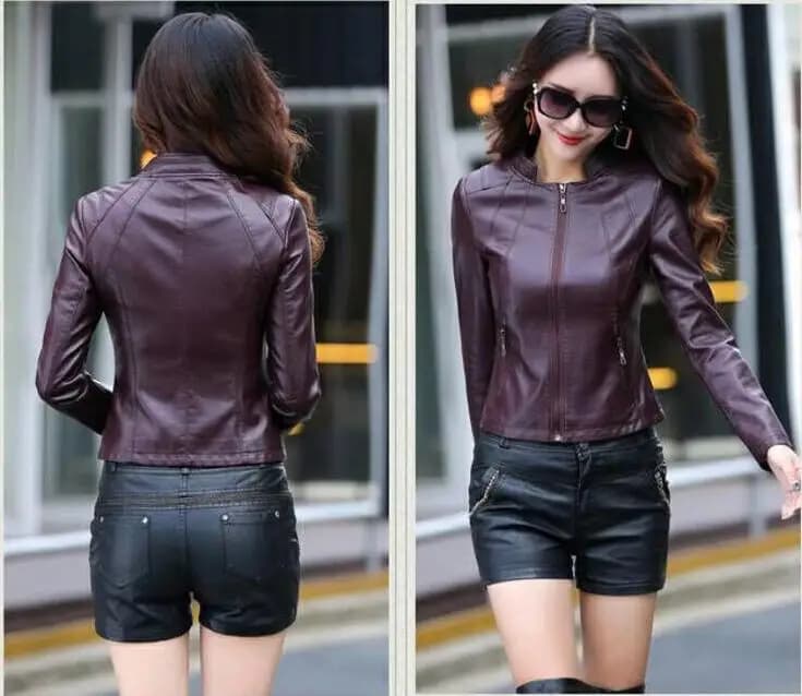 2025 New Spring Genuine Leather Jacket Women Leather New Outerwear Coat Women's Biker Zipper Jackets