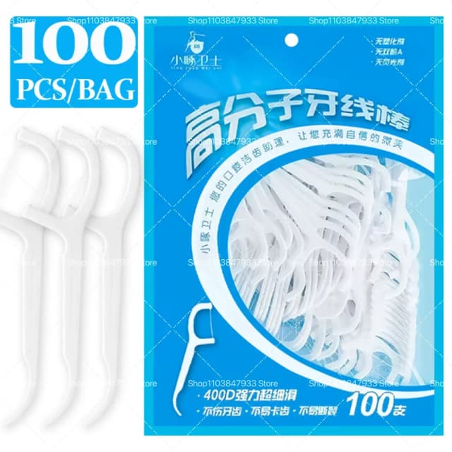 High Tensile Strength Dental Floss Pick Bow Shaped Super Thin Dental Floss Clean Between Teeth Interdental Oral Hygiene Care